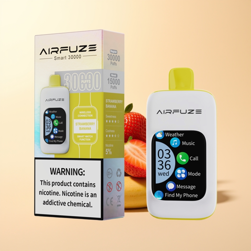 AirFuze Smart 30000 Puffs Wegwerp Vape Aardbei Banaan met 5% Nicotine en Type-C Opladen