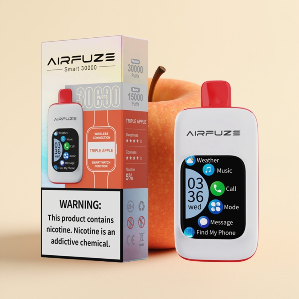 AirFuze Smart 30000 Puffs Wegwerp Vape Drievoudige Appel met 5% Nicotine en Type-C-laden