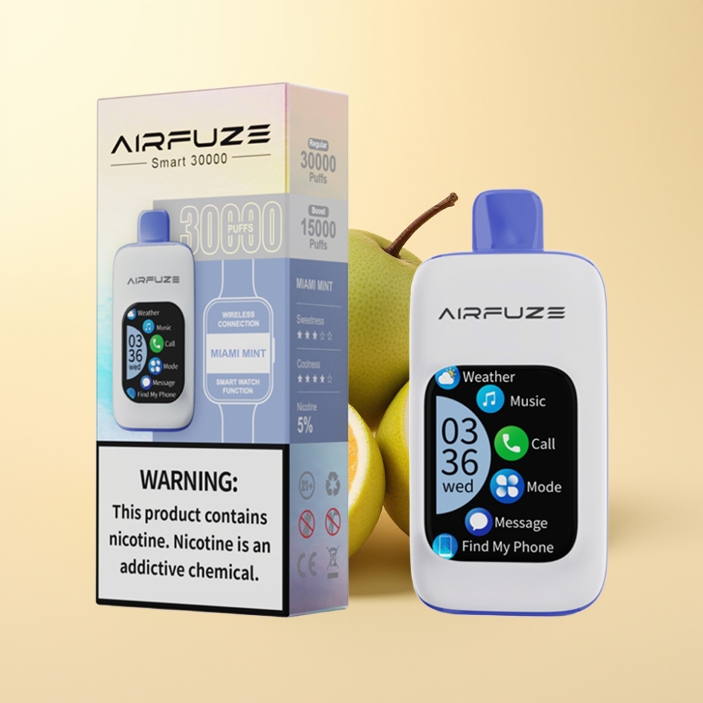 AirFuze Smart 30000 Puffs Wegwerp Vape Miami Munt & Pod met 5% Nicotine en Type-C