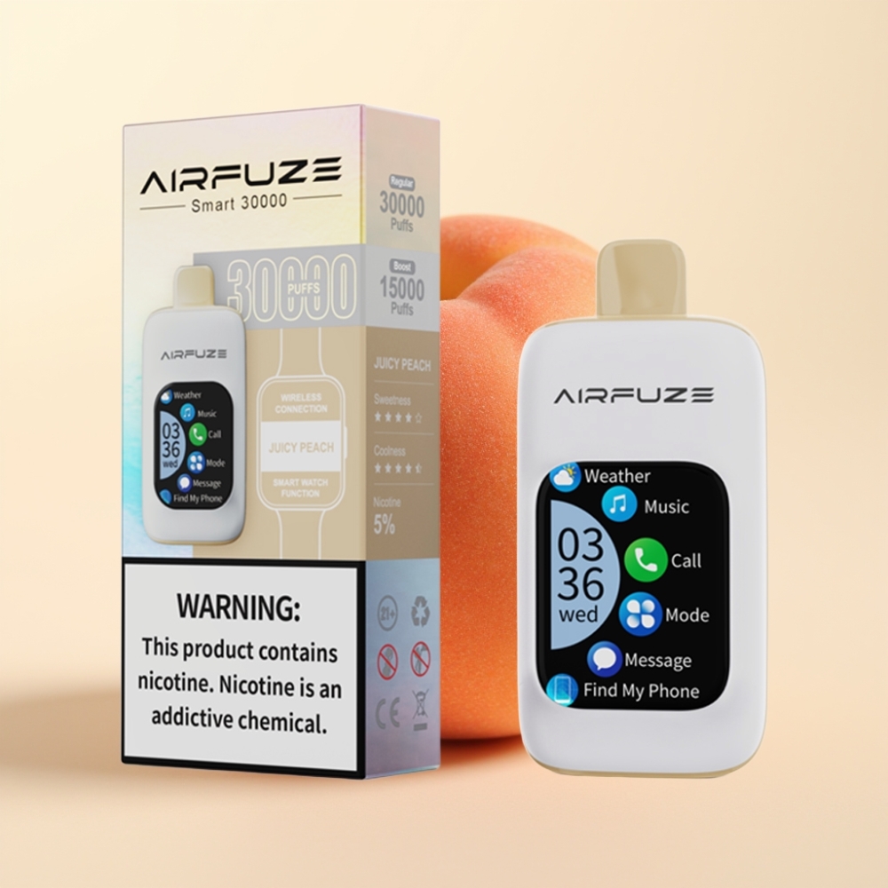 AirFuze Smart 30000 Puffs Wegwerp Vape Sappige Perzik met 5% Nicotine en Type-C Opladen