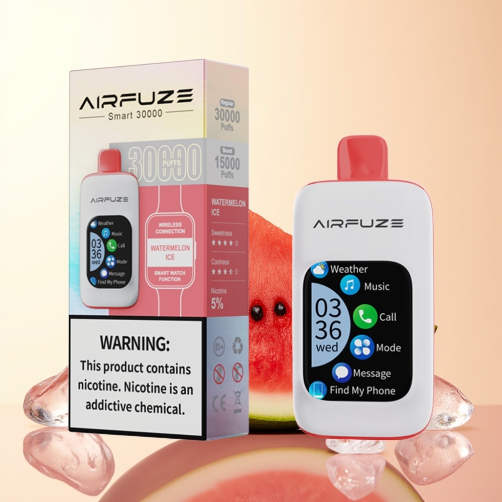 AirFuze Smart 30000 Puffs Wegwerp Vape Watermeloen IJs & Pod met 5% nicotine en Type-C-laden