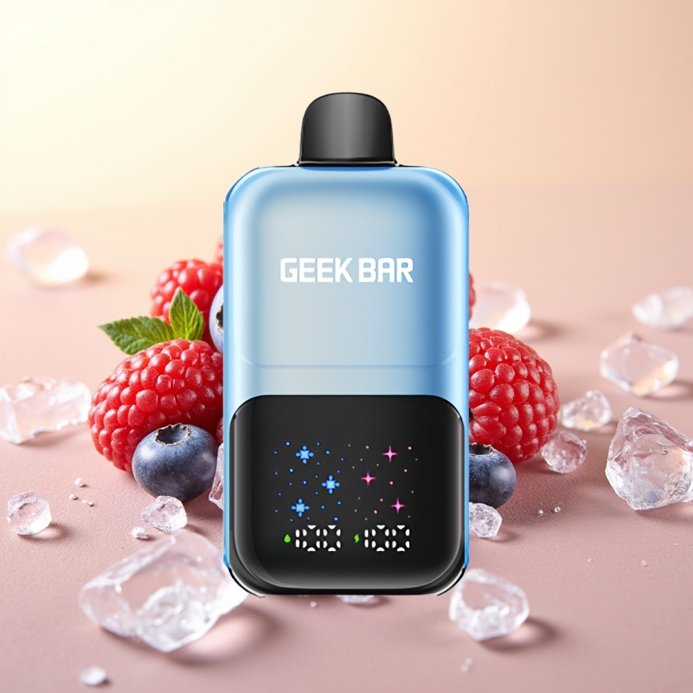 GEEK BAR 2GO 20ml 50000 Puffs Twee Serie Wegwerp Vape Pen Blauwe Bes Framboos IJs met Aanpasbare Smaak & Oplaadbare Battery