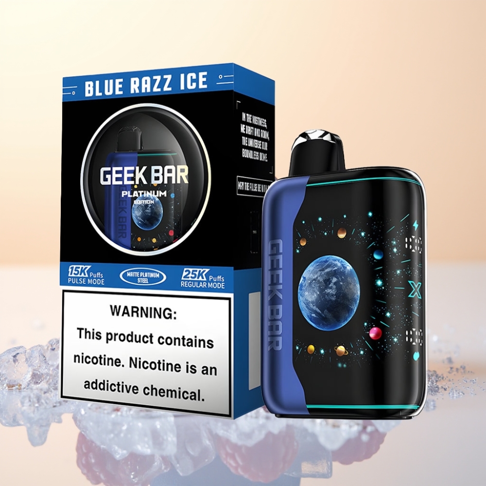 GEEK BAR Platinum Edition 25000 Wegwerp Vape Blauwe Framboos IJs – 20mL Vloeistof, 2% Nicotine