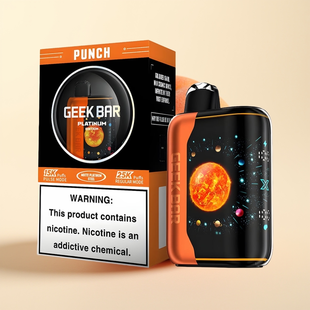 GEEK BAR Platinum Edition 25000 Wegwerp Vape Punch met Dual Mesh Coil en 20mL Vloeistof