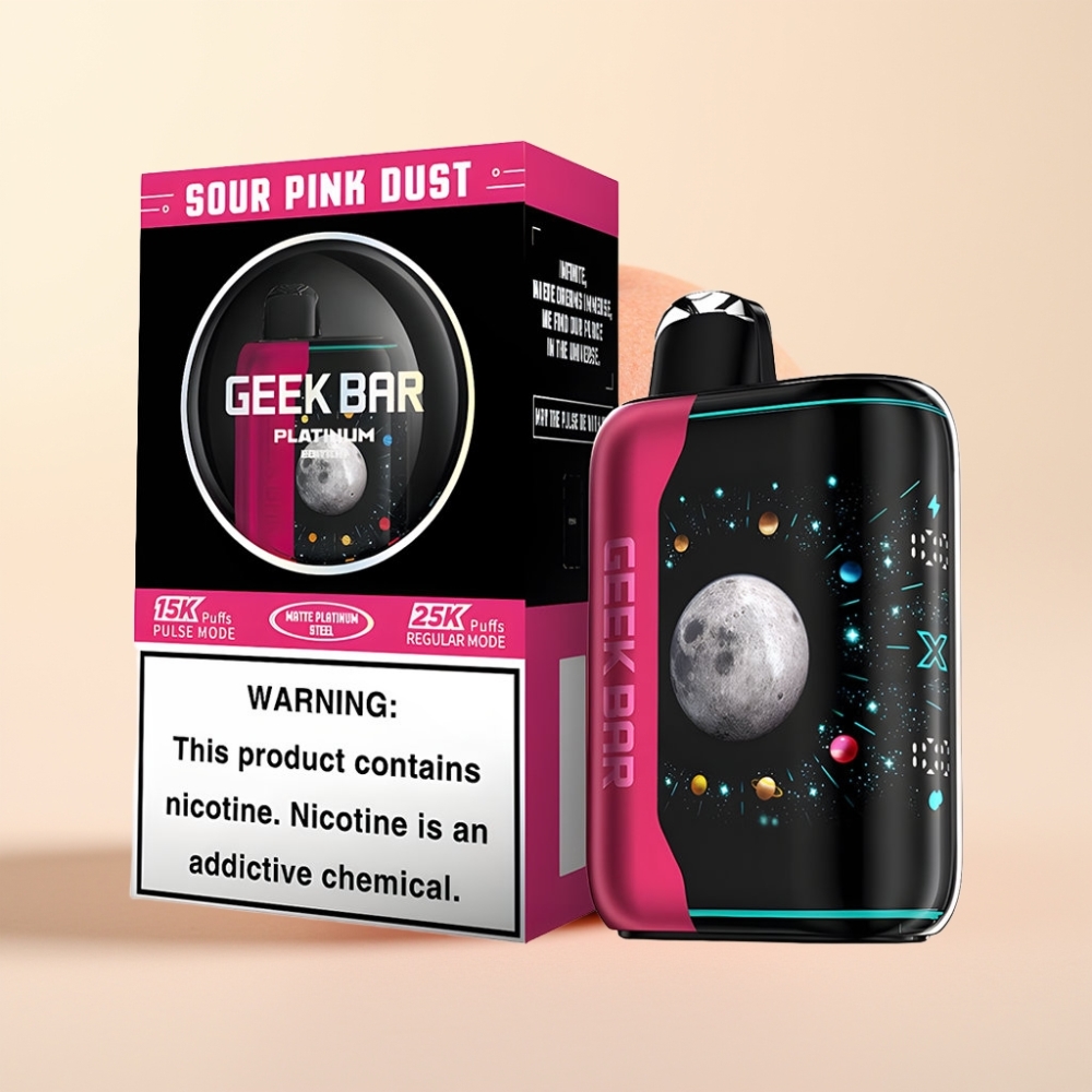GEEK BAR Platinum Edition 25000 Wegwerp Vape Zuur Roze Poeder met USB-C & Dubbel Mesh Coil