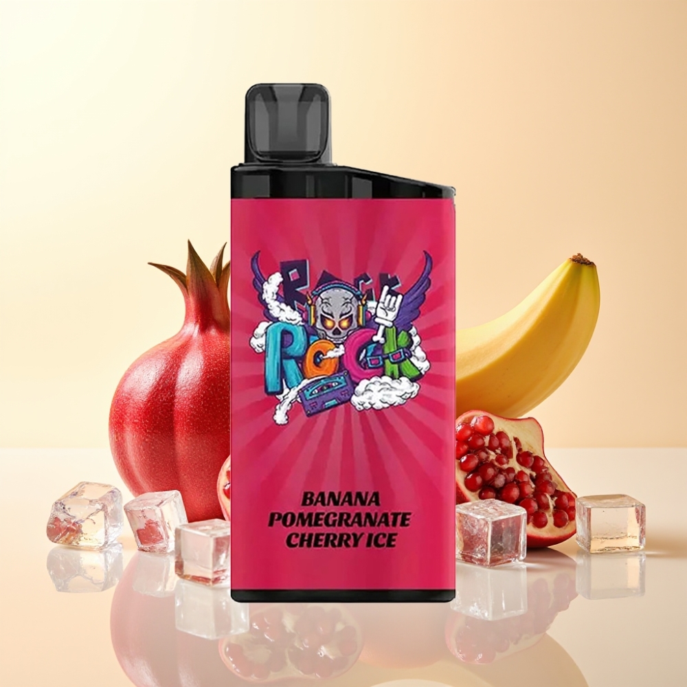 IGET Bar 3500 Peuken Wegwerp Vape Banaan Granaatappel Kers IJs (1400 mAh, 1.2 Ohm Mesh Coil)