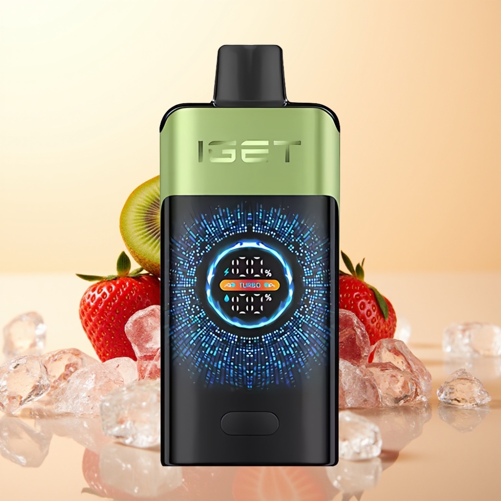 IGET ONE 12000 Puffs Wegwerp Vape Aardbei-Kiwi IJs met 2700 mAh Batterij en Dual Mesh Coil