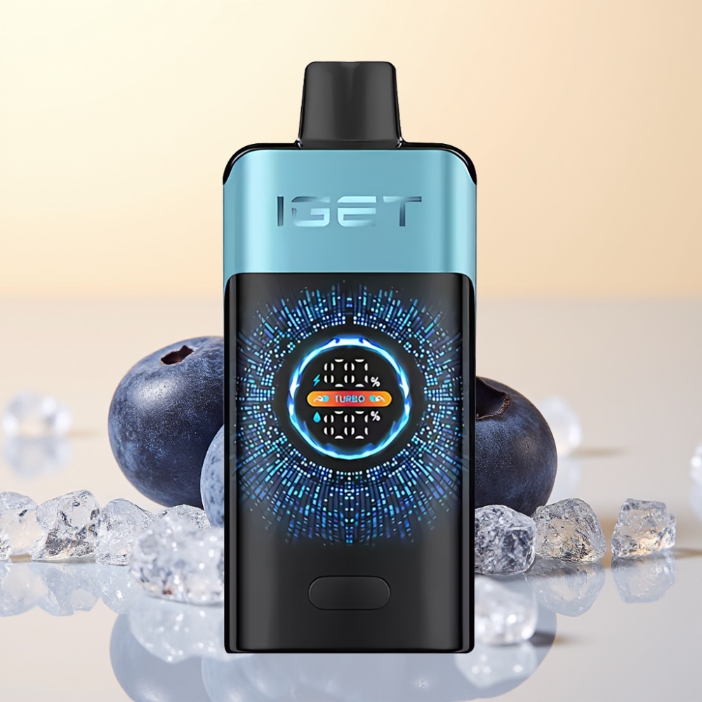 IGET ONE 12000 Puffs Wegwerp Vape Blauwe Bes IJs met 2700 mAh Batterij en Groot Scherm
