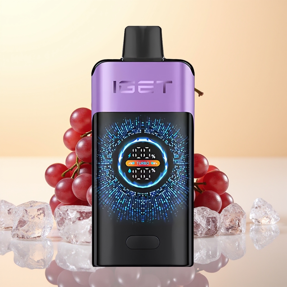 IGET ONE 12000 Puffs Wegwerp Vape Druivenijs met 2700 mAh Batterij en Groot Scherm