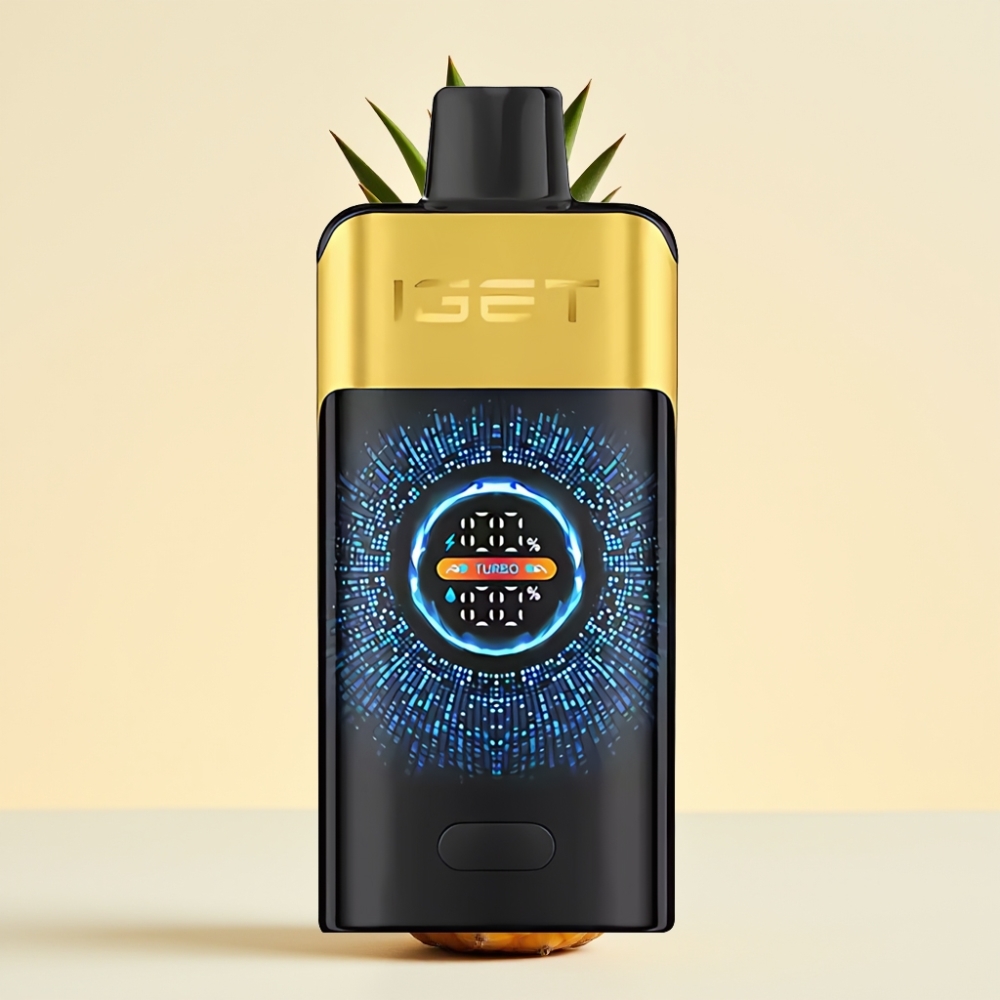 IGET ONE 12000 Puffs Wegwerp Vape Kiwi Ananas met 2700 mAh Accu en Groot Gebogen Kleurenscherm