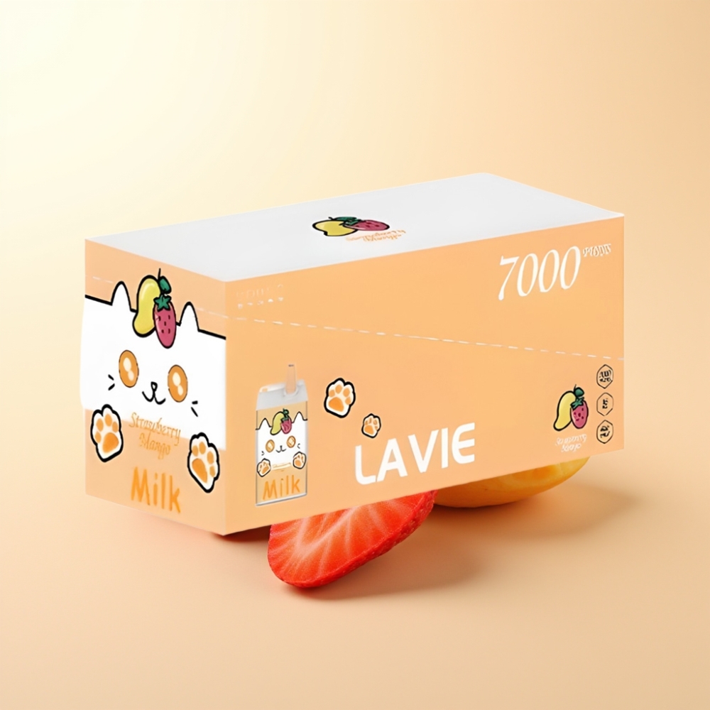 LAVIE Milk 7000 Puffs Wegwerp Vape Aardbei Mango 16ML 600mAh
