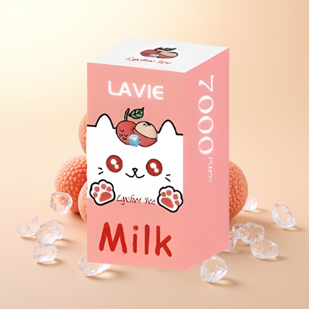 LAVIE Milk 7000 Puffs Wegwerp Vape Lychee IJs – 16ML, Type C