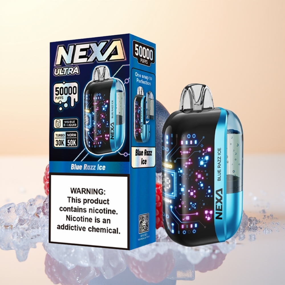 NEXA Ultra 50K Wegwerp Vape Blauwe Framboos IJs met 20ml & 5% Nicotine
