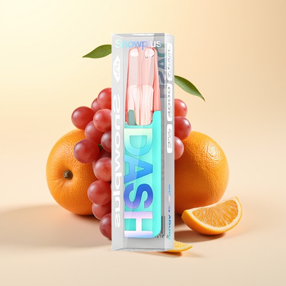 Snowplus Dash 4000 Puffs Wegwerpartikel Zure Druif met Keramische Atomizer en 7,5 ml