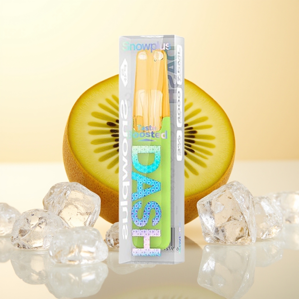 Snowplus Dash 4000 Puffs Wegwerpmondstuk Kiwi IJs – Keramische Atomizer, 530 mAh