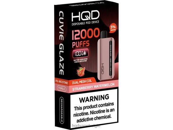 HQD CUVIE GLAZE wegwerpdamp 12000 | HQD Vape België RX24V261 aardbei watermeloen