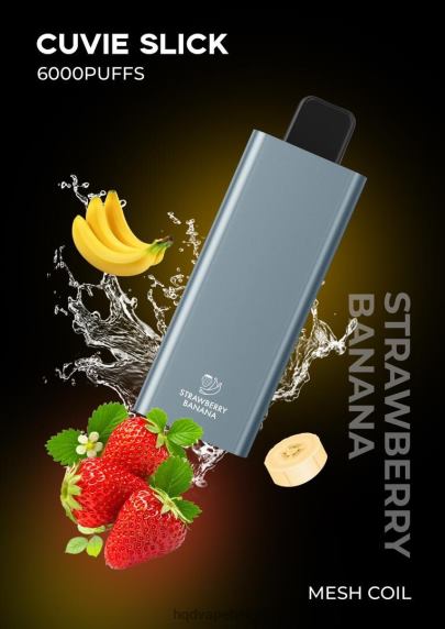 HQD CUVIE SLICK 6000 trekjes | HQD Vape Belgium RX24V32 gladde aardbei-banaan